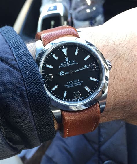 rolex explorer 39mm leather strap|rolex explorer 36mm nato strap.